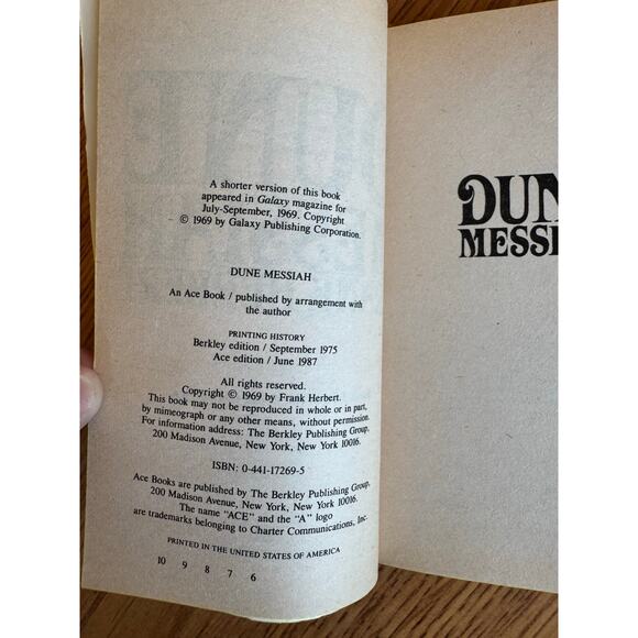 Dune: Messiah book Ace edition 1987 - Picture 3 of 5